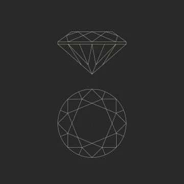 Diamond line drawing Stock Illustration