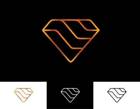 Diamond Line Elegant logo Illustrazione stock
