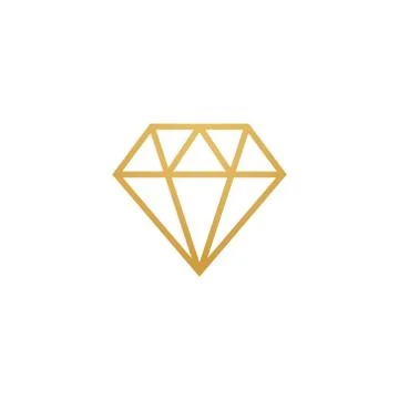 Diamond line gem icon. Vector crystal value outline stone brilliant, luxury flat Illustrazione stock
