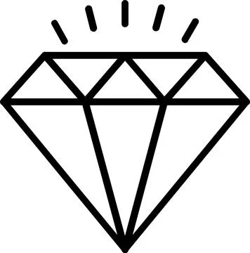Diamond Line Icon Design Stock Illustration