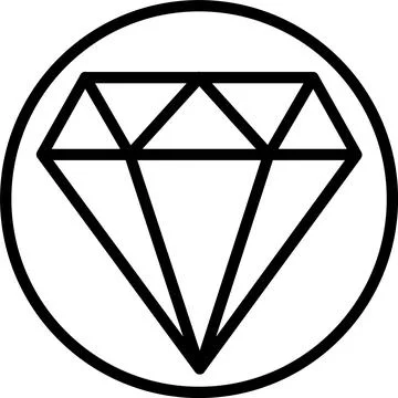 Diamond Line Icon Design Stock Illustration