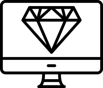 Diamond Line Icon Design Stock Illustration