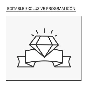 Diamond line icon Stock Illustration