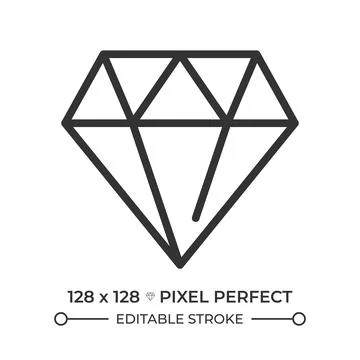 Diamond line icon Stock Illustration