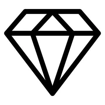 Diamond line icon vector illustration isolated on white background Stock Illustration