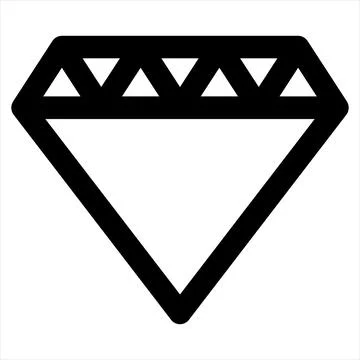 Diamond line icon vector illustration isolated on white background Stock Illustration