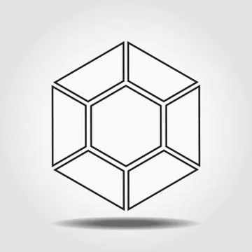 Diamond linear icon. Thin line illustration. Shiny brilliant gem contour symb Stock Illustration