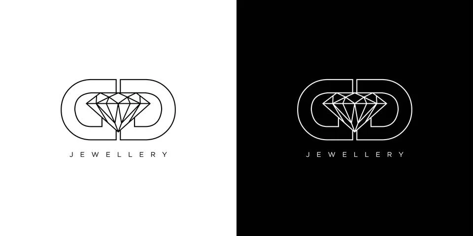 Diamond logo design with initial GD modern and luxurious Stock Illustration