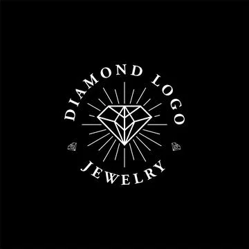 Diamond logo vector designs mono line Stock Illustration
