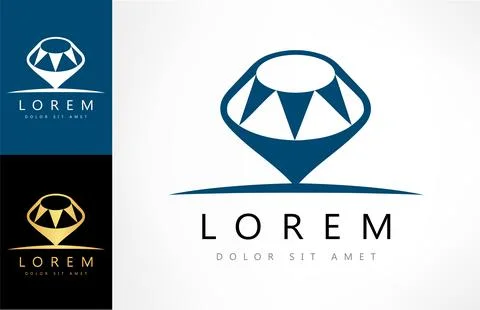 Diamond logo vector gemstone design Stock Illustration