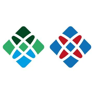 Diamond logo vector template symbol design Modern Flat Squares icon or logo temp Illustrazione stock