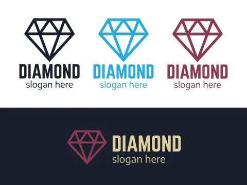 Diamond logost. Abstract luxury vector labels with sparkle brilliant. Luxury  Stock Illustration