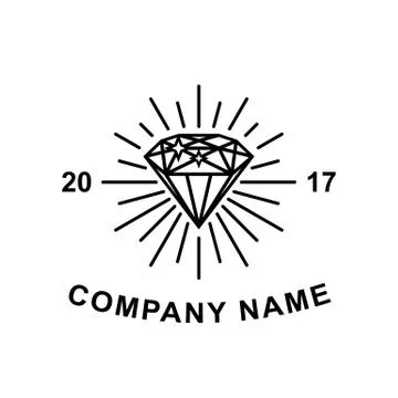 Diamond logotype concept. Black diamond outline icon for logo or illustration Stock Illustration
