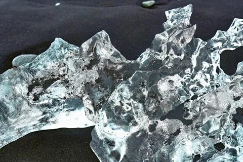 Diamond-looking ice chunks give the name of this beach Location: Diamond Be.. Stock Photos