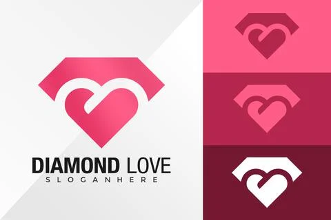 Diamond  Love Logo Design Vector illustration template Stock Illustration