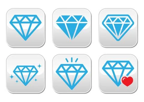 Diamond luxury vector buttons set Stock Illustration