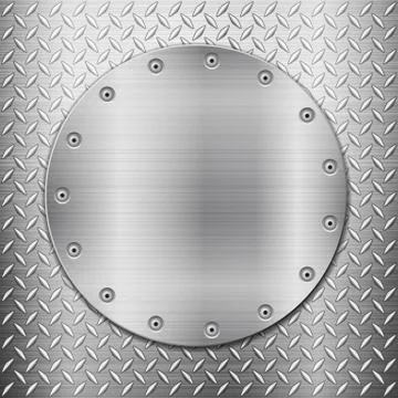 Diamond metal background and circle plate Stock Illustration