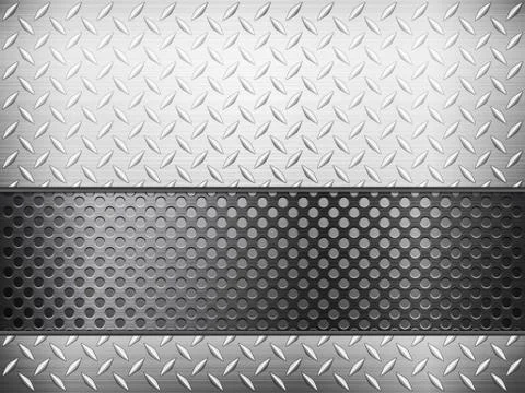 Diamond metal background and grid Stock Illustration