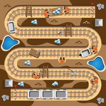 Diamond mining in the mine. Stock Illustration