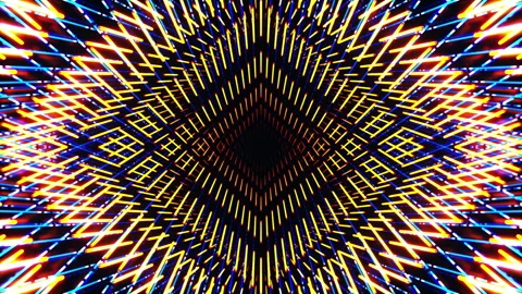 Diamond Mirrored Light Tunnel Loop Stock Footage 244808668