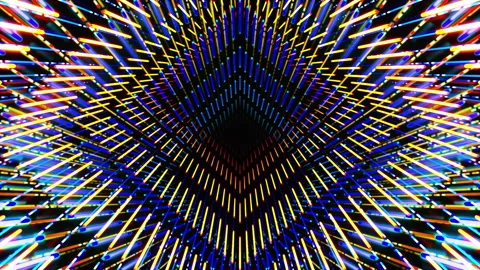 Diamond Mirrored Light Tunnel Loop Stock Footage 244808685