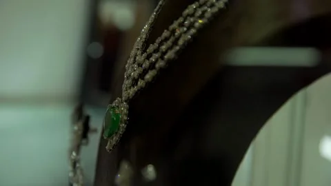 Diamond necklace Stock Footage 203878724