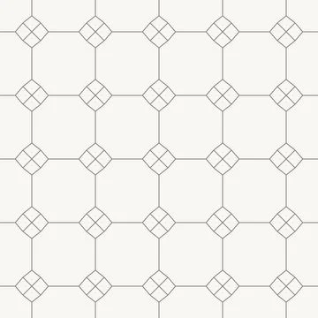 Diamond nodes connected in square grid seamless pattern in minimal line design 스톡 일러스트