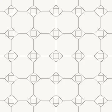Diamond nodes with inner square grid seamless pattern in minimal line design Stock Illustration