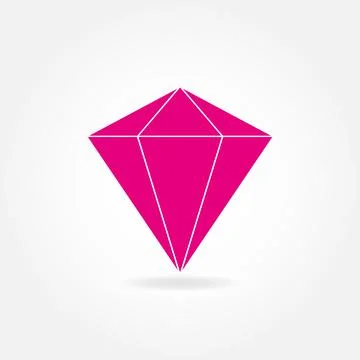 Diamond or ruby icon. Precious stone flat symbol. Vector illustration. Illustrazione stock