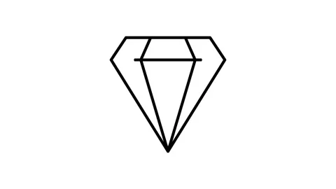 Diamond outline on a black background, showcasing a minimalist geometric de.. Stock Footage 332768579