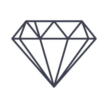 Diamond outline icon. Flat vector style illustration Stock Illustration
