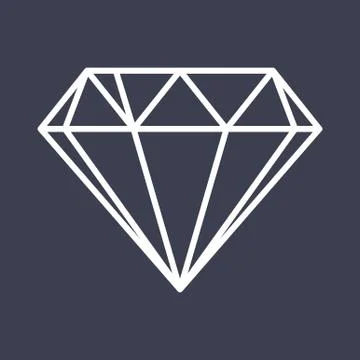 Diamond outline icon. Flat vector style illustration Stock Illustration