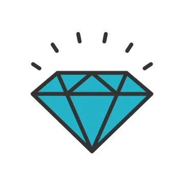Diamond outline icon Stock Illustration