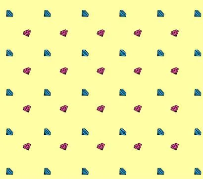 Diamond painted seamless pattern. vector illustration. on a yellow background Illustrazione stock