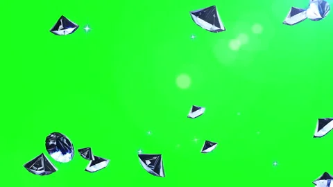 Diamond particle loop green screen background animation Stock Footage 162111615