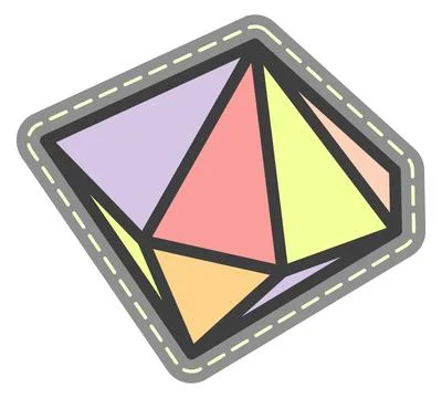 Diamond patch. Precious gem applique. Shiny sticker Stock Illustration