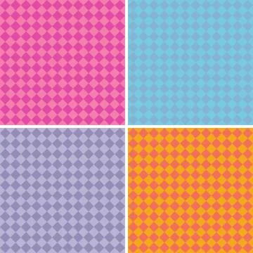 Diamond pattern background collection in multiple mixed colors Illustrazione stock