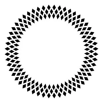 Diamond pattern circle frame with scintillating grid optical illusion Stock Illustration