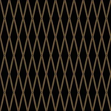 Diamond pattern motif. Seamless gold and black background Stock Illustration