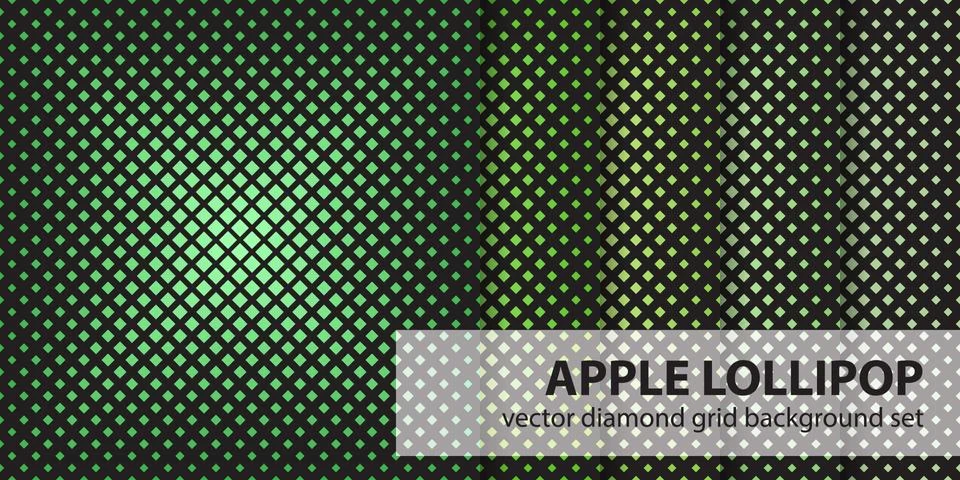 Diamond pattern set "Apple Lollipop". Vector seamless geometric backgrounds Illustrazione stock