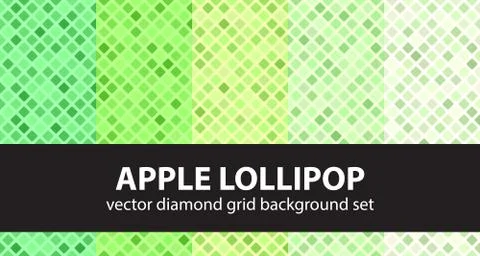 Diamond pattern set "Apple Lollipop". Vector seamless backgrounds Stock Illustration