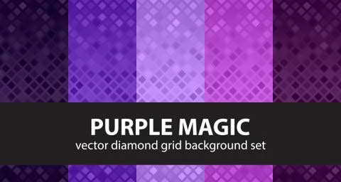 Diamond pattern set Purple Magic. Vector seamless backgrounds Stock Illustration