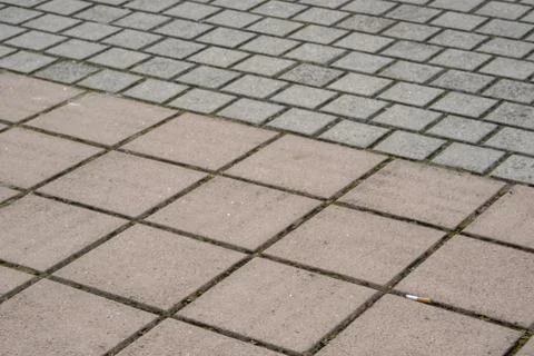 Diamond-patterned self-locking courtyard floors 스톡 사진