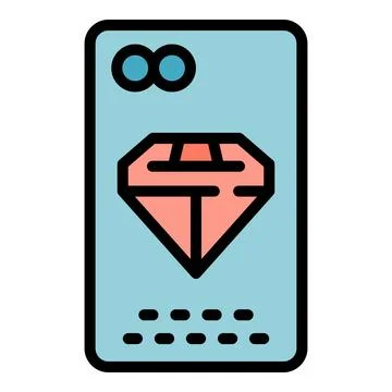 Diamond phone case icon vector flat Illustrazione stock