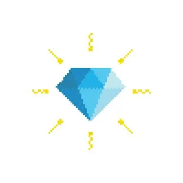 Diamond. Pixel art vector illustration Stock Illustration