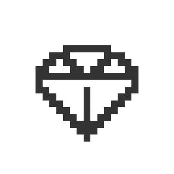 Diamond pixelated ui icon Ilustración de archivo