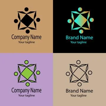 Diamond Point Array logo design Stock Illustration