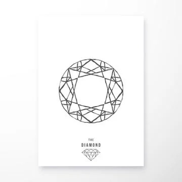 Diamond poster geometric design Stock Illustration