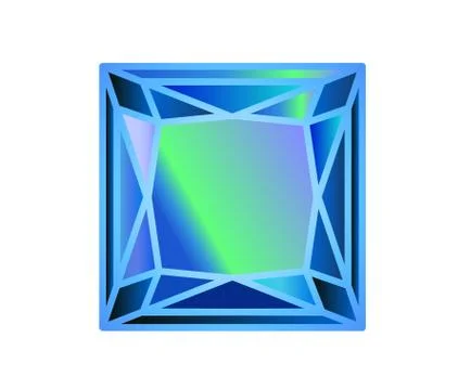 DIAMOND, precious stone cut square Stock Illustration