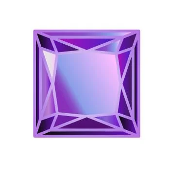 DIAMOND, precious stone cut square Stock Illustration